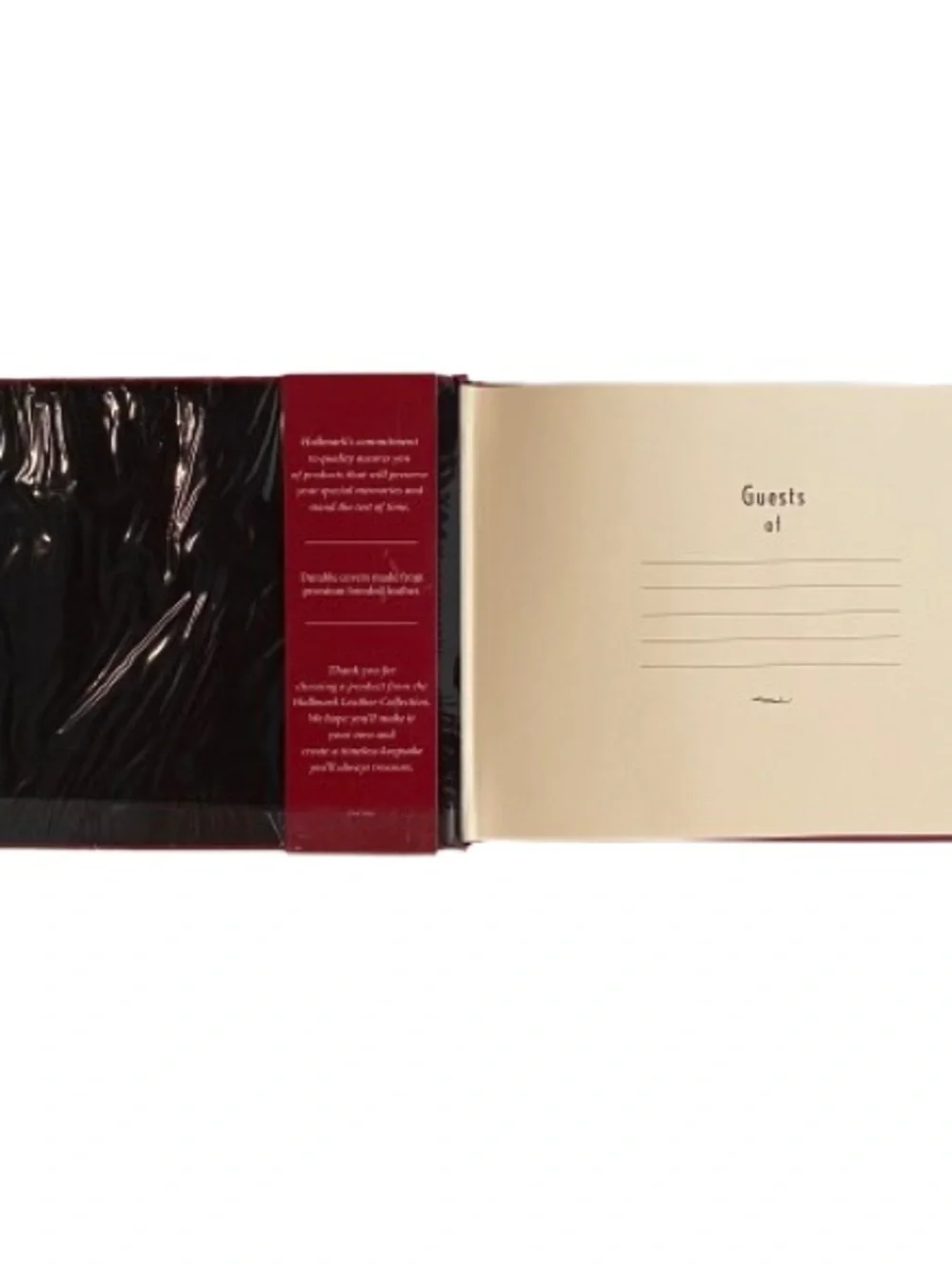 Hallmark Red Leather Guest Book 9.25” x 7” NEW in Box 72 Lined Pages LTH4398